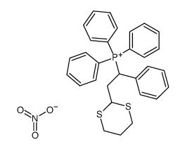 (2-(1,3-dithian-2-yl)-1-phenylethyl)triphenylphosphonium nitrate结构式