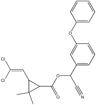 Cyano(3-phenoxyphenyl)methyl 3-(2,2-dichlorovinyl)-2,2-dimethylcyclopropanecarboxylate structure