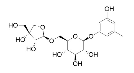 Orcinol 1-O-beta-D-apiofuranosyl-(1->6)-beta-D-glucopyranoside structure