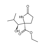 ethyl 2-((1S)-1-hydroxy-2-methylpropyl)-5-oxo-D-prolinate Structure