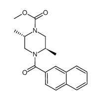 (2R,5S)-1-methoxycarbonyl-4-(2'-napthoyl)-2,5-dimethylpiperazine结构式