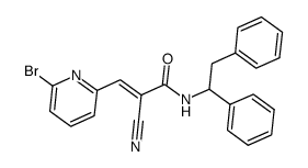 (E)-3-(6-bromopyridin-2-yl)-2-cyano-N-(1,2-diphenylethyl)acrylamide Structure