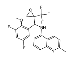 {(3,5-difluoro-2-methoxyphenyl)[2-(trifluoromethyl)oxiranyl]methyl}-(2-methylquinolin-5-yl)-amine结构式