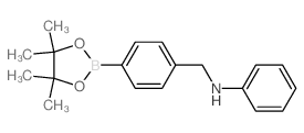 N-(4-(4,4,5,5-四甲基-1,3,2-二氧硼杂环戊烷-2-基)苄基)苯胺结构式