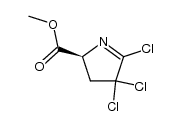 L-4,4,5-Trichlor-3,4-dihydro-2H-pyrrol-2-carbonsaeure-methylester结构式