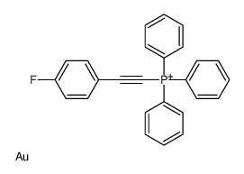 2-(4-fluorophenyl)ethynyl-triphenylphosphanium,gold Structure