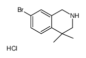 7-溴-4,4-二甲基-1,2,3,4-四氢异喹啉盐酸盐结构式