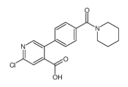 2-chloro-5-[4-(piperidine-1-carbonyl)phenyl]pyridine-4-carboxylic acid结构式