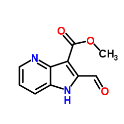 Methyl 2-formyl-1H-pyrrolo[3,2-b]pyridine-3-carboxylate结构式