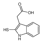 1H-Indole-3-aceticacid,2-mercapto-(9CI) structure