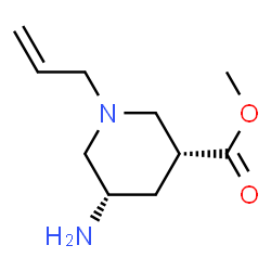 3-Piperidinecarboxylicacid,5-amino-1-(2-propenyl)-,methylester,cis-(9CI) Structure