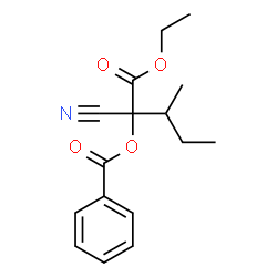 2-Cyano-2-(benzoyloxy)-3-methylvaleric acid ethyl ester structure