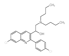3-Quinolinemethanol,7-chloro-2-(4-chlorophenyl)-a-[(dibutylamino)methyl]-,hydrochloride (1:1) Structure