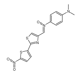 N,N-dimethyl-N'-[2-(5-nitro-thiophen-2-yl)-thiazol-4-ylmethylene]-benzene-1,4-diamine N'-oxide结构式