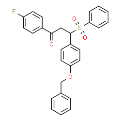 3-[4-(benzyloxy)phenyl]-1-(4-fluorophenyl)-3-(phenylsulfonyl)propan-1-one Structure