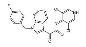 N-(3,5-dichloropyridin-4-yl)-2-[1-[(4-fluorophenyl)methyl]pyrrolo[2,3-b]pyridin-3-yl]-2-oxoacetamide structure