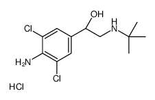 (-)-4-amino-α-[[tert-butylamino]methyl]-3,5-dichlorobenzyl alcohol hydrochloride structure