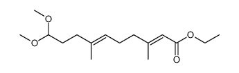 ethyl 3,7-dimethyl-10,10-dimethoxy-2E,6E-decadienoate结构式