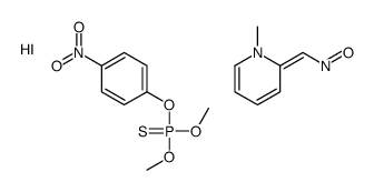 dimethoxy-(4-nitrophenoxy)-sulfanylidene-λ5-phosphane,[(E)-(1-methylpyridin-2-ylidene)methyl]-oxoazanium,iodide Structure