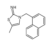 5-methyl-3-(naphthalen-1-ylmethyl)-1,3-thiazol-2-imine结构式