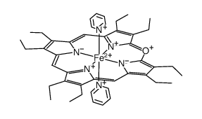 bis(pyridine)(octaethylverdohaem) iron(II)结构式