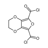 (4ci)-2,3-二氢-呋喃并[3,4]-p-二噁英-5,7-二羰酰氯结构式