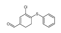 1,3-Cyclohexadiene-1-carboxaldehyde, 3-chloro-4-(phenylthio)结构式