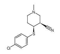 4-(p-chlorothiophenoxy)-1-methylpiperidine-3-carbonitrile Structure