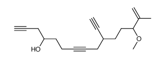 10-Ethynyl-13-methoxy-14-methyl-pentadec-14-ene-1,7-diyn-4-ol结构式