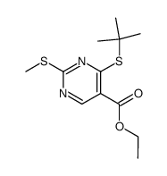 4-tert-butylsulfanyl-2-methylsulfanyl-pyrimidine-5-carboxylic acid ethyl ester Structure