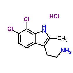 2-(6,7-DICHLORO-2-METHYL-1H-INDOL-3-YL)ETHANAMINE HYDROCHLORIDE结构式