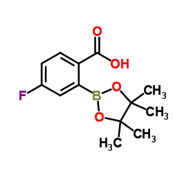 4-Fluoro-2-(4,4,5,5-tetramethyl-1,3,2-dioxaborolan-2-yl)benzoic acid Structure