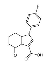 1-(4-fluorophenyl)-4-oxo-4,5,6,7-tetrahydro-1H-indole-3-carboxylic acid结构式