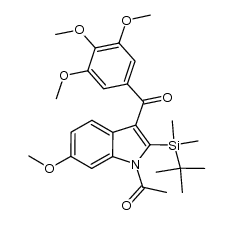 1-(2-(tert-butyldimethylsilyl)-6-methoxy-3-(3,4,5-trimethoxybenzoyl)-1H-indol-1-yl)ethanone结构式