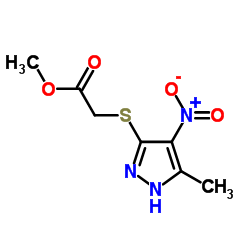 Methyl [(5-methyl-4-nitro-1H-pyrazol-3-yl)sulfanyl]acetate结构式