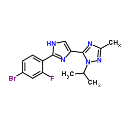 1H-1,2,4-Triazole, 5-[2-(4-bromo-2-fluorophenyl)-1H-imidazol-5-yl]-3-Methyl-1-(1-Methylethyl)- Structure