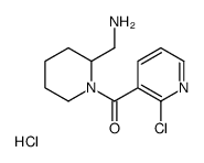 (2-Aminomethyl-piperidin-1-yl)-(2-chloro-pyridin-3-yl)-Methanone hydrochloride structure