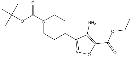 ethyl 4-amino-3-(1-(tert-butoxycarbonyl)piperidin-4-yl)isoxazole-5-carboxylate Structure