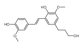 2,4'-dihydroxy-3,3'-dimethoxy-5-(3-hydroxypropyl)stilbene结构式