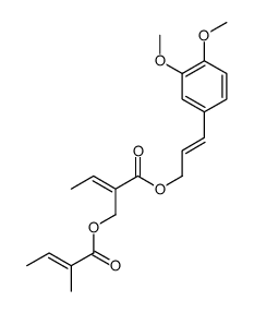 [(E)-3-(3,4-dimethoxyphenyl)prop-2-enyl] (Z)-2-[[(E)-2-methylbut-2-eno yl]oxymethyl]but-2-enoate结构式