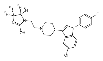 1-[2-[4-[5-chloro-1-(4-fluorophenyl)indol-3-yl]piperidin-1-yl]ethyl]-4,4,5,5-tetradeuterioimidazolidin-2-one Structure