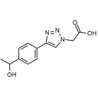 2-(4-(4-(1-hydroxyethyl)phenyl)-1H-1,2,3-triazol-1-yl)acetic acid Structure