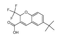 6-(1,1-dimethylethyl)-2-(trifluoromethyl)-2H-1-benzopyran-3-carboxylic acid结构式