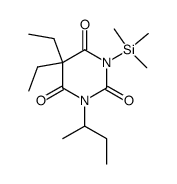 5,5-Diethyl-1-(1-methylpropyl)-3-(trimethylsilyl)-2,4,6(1H,3H,5H)-pyrimidinetrione结构式