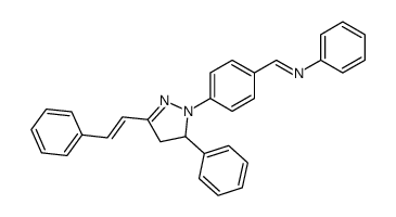 N-[4-(5-phenyl-3-styryl-4,5-dihydro-pyrazol-1-yl)-benzylidene]-aniline结构式