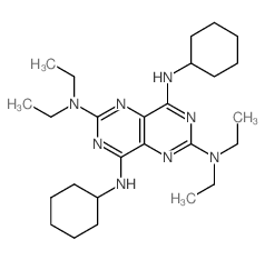 Pyrimido[5,4-d]pyrimidine-2,4,6,8-tetramine, N4,N8-dicyclohexyl-N2,N2,N6,N6-tetraethyl- structure