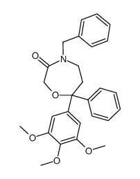 4-benzyl-7-phenyl-7-(3,4,5-trimethoxy-phenyl)-[1,4]oxazepan-3-one Structure