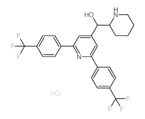 4-Pyridinemethanol, a-2-piperidinyl-2,6-bis[4-(trifluoromethyl)phenyl]-,hydrochloride (1:1) Structure