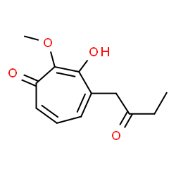 2,4,6-Cycloheptatrien-1-one,3-hydroxy-2-methoxy-4-(2-oxobutyl)-(9CI) Structure