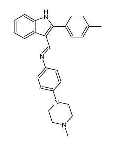 4-(4-methyl-piperazin-1-yl)-N-(2-p-tolyl-indol-3-ylmethylene)-aniline结构式